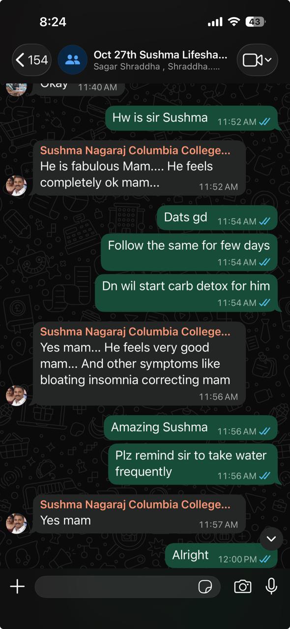 Client message: 8 kg fat loss, better sleep and digestion